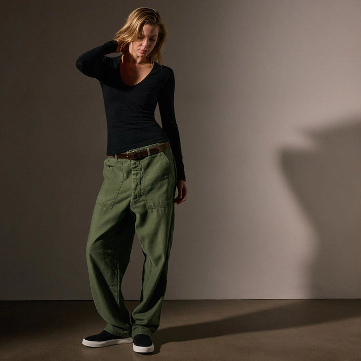 JAMES PERSE STRETCH LOTUS DEEP V TEE