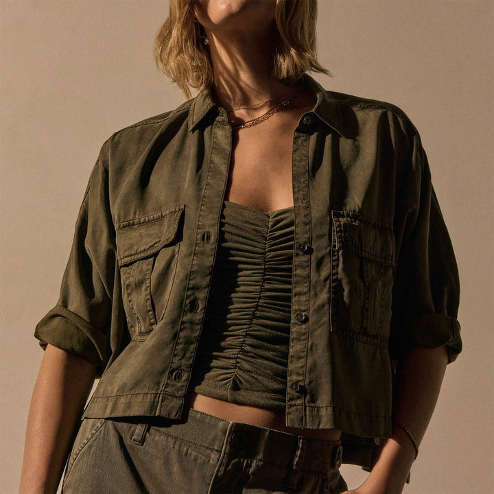 JAMES PERSE POCKET CROPPED SHIRT