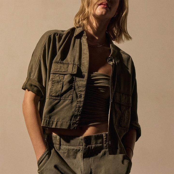 JAMES PERSE POCKET CROPPED SHIRT