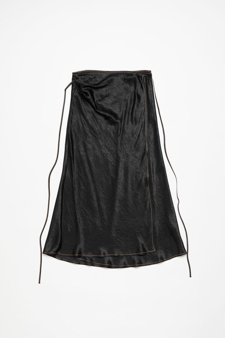 Acne Studios Black Silky Tie Skirt