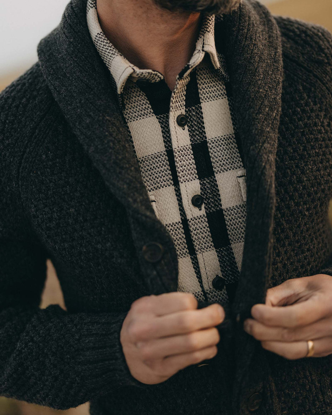 TAYLOR STITCH FISHERMAN SHAWL CARDIGAN