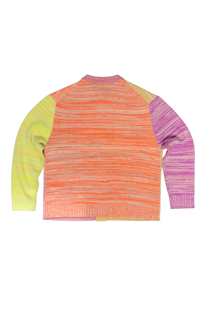 Colorful striped sweater on a white background