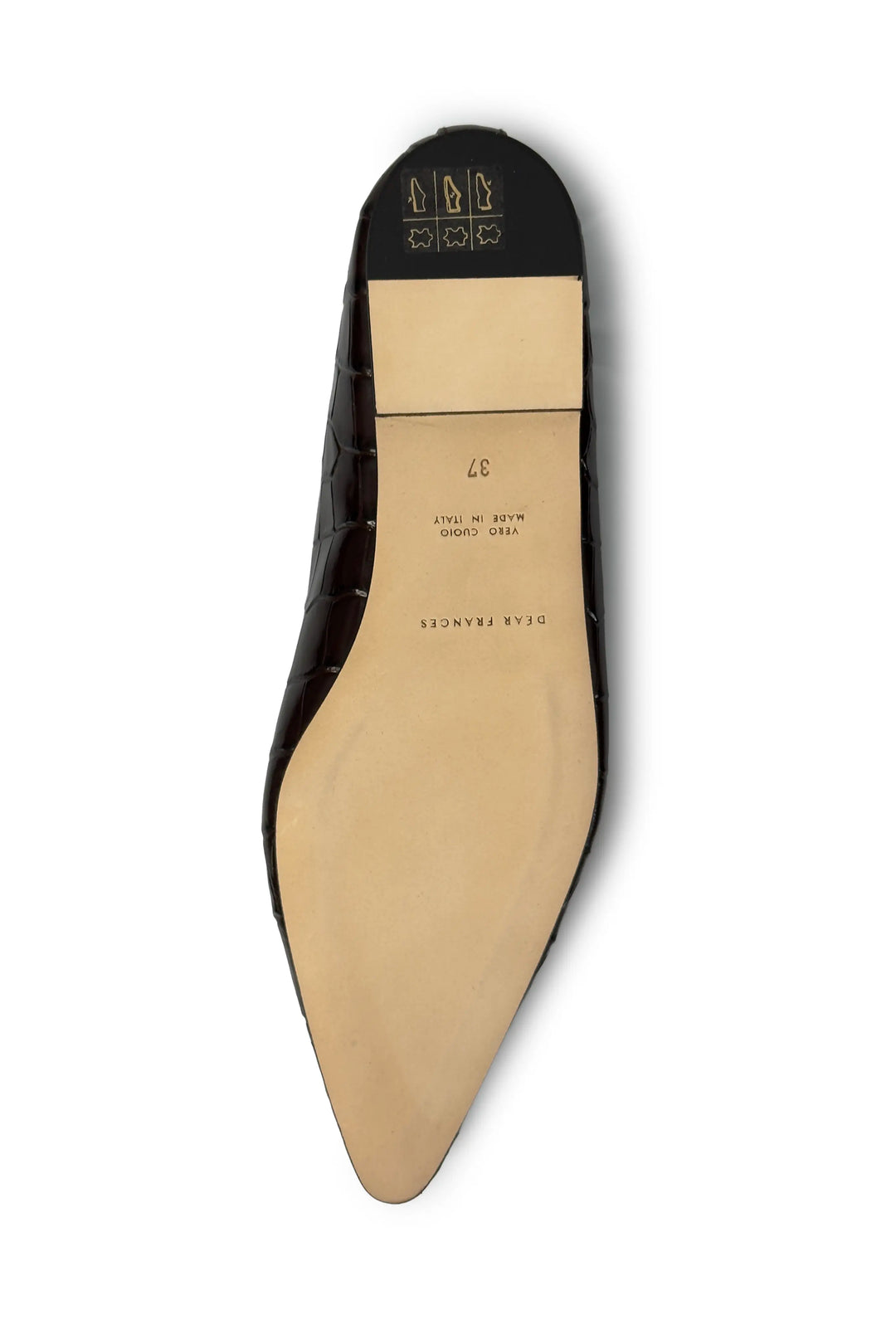 Dear Frances Topo Flat  Espresso Croc
