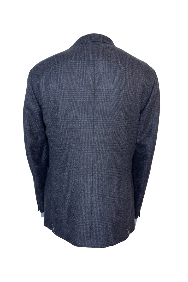 LUCIANO BARBERA NAVY PLAID JACKET