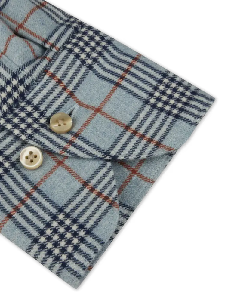 STENSTROMS BLUE CHECKED FLANNEL SHIRT