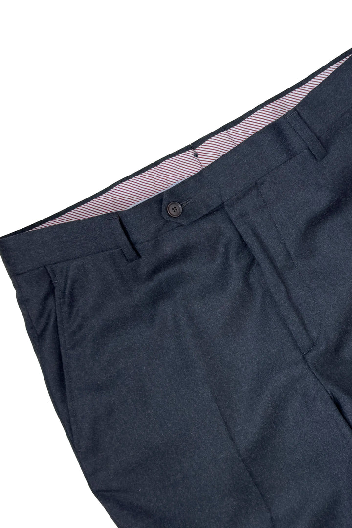 LUCIANO BARBERA CHARCOAL WOOL PANT