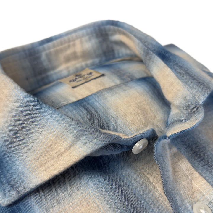 GIANGI BLUE GREY PLAID SHIRT