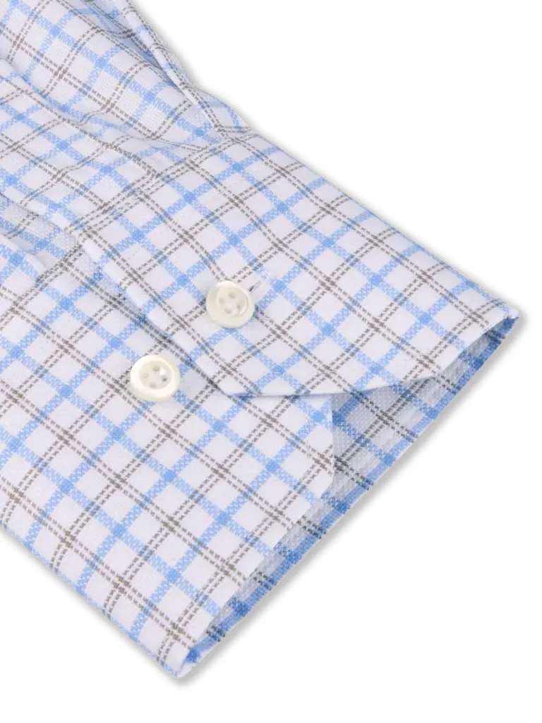 STENSTROMS LIGHT BLUE CHECKED OXFORD SHIRT