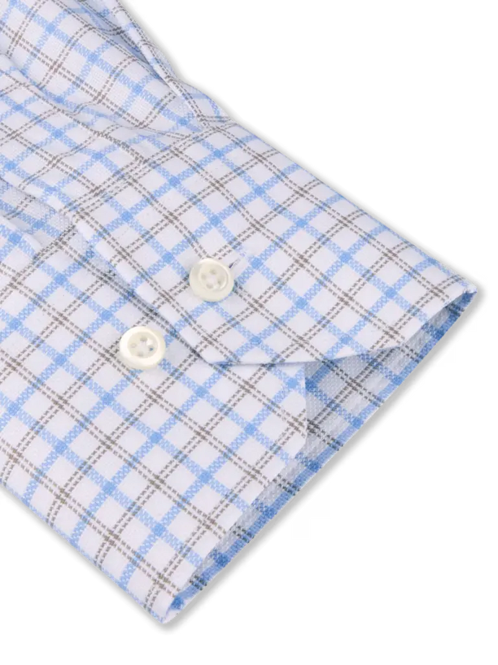 STENSTROMS LIGHT BLUE CHECKED OXFORD SHIRT