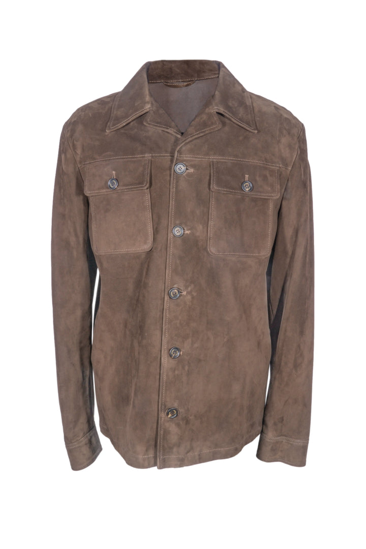 ELEVENTY SUEDE SHIRT JACKET