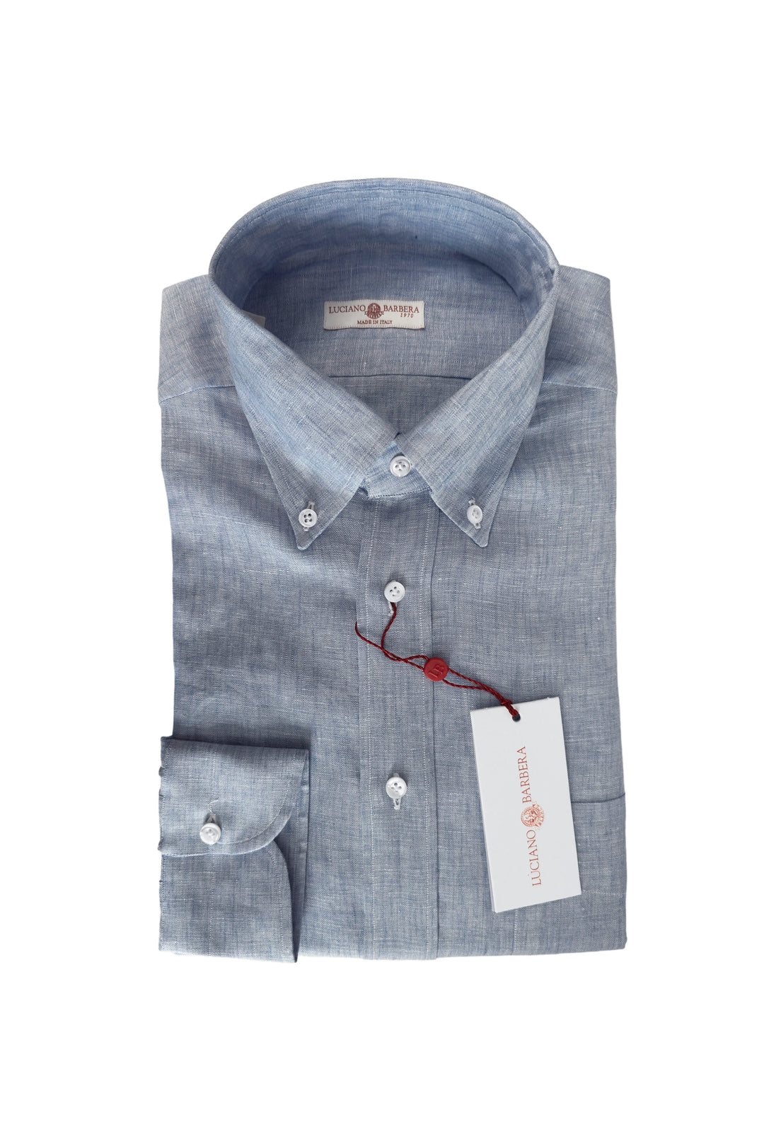 luciano barbera dress shirts LUCIANO BARBERA NAVY CHAMBRAY SHIRT Lawrence Covell