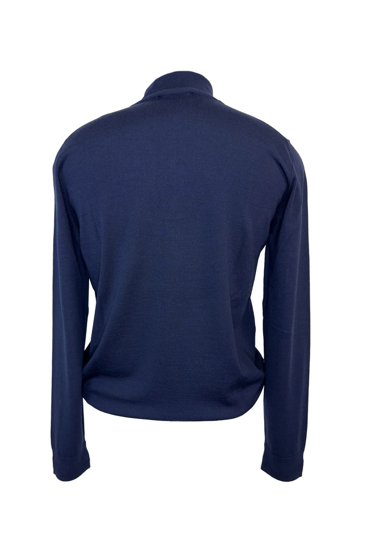 LUCIANO BARBERA NAVY WOOL 1/ ZIP