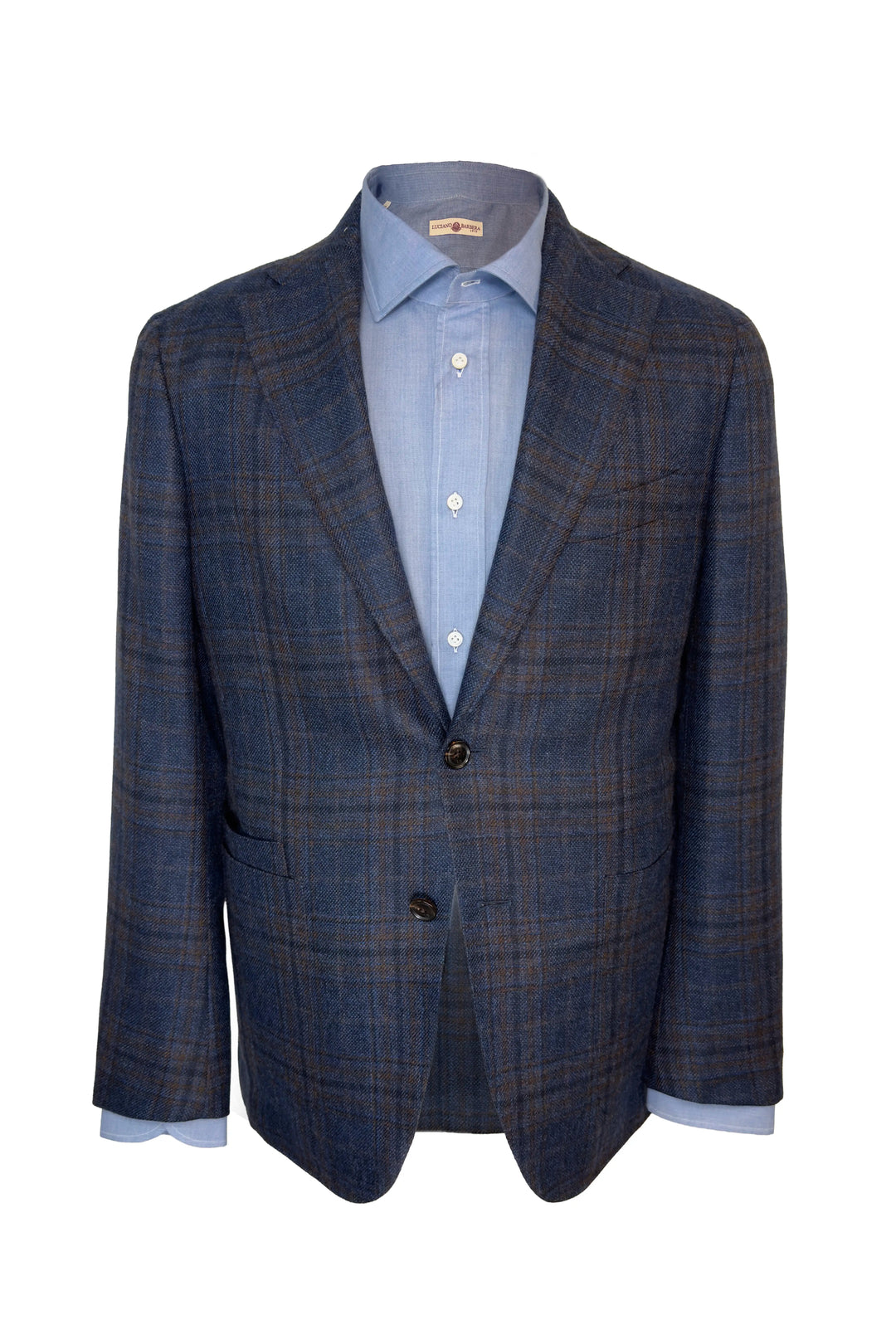 LUCIANO BARBERA NAVY BROWN JACKET