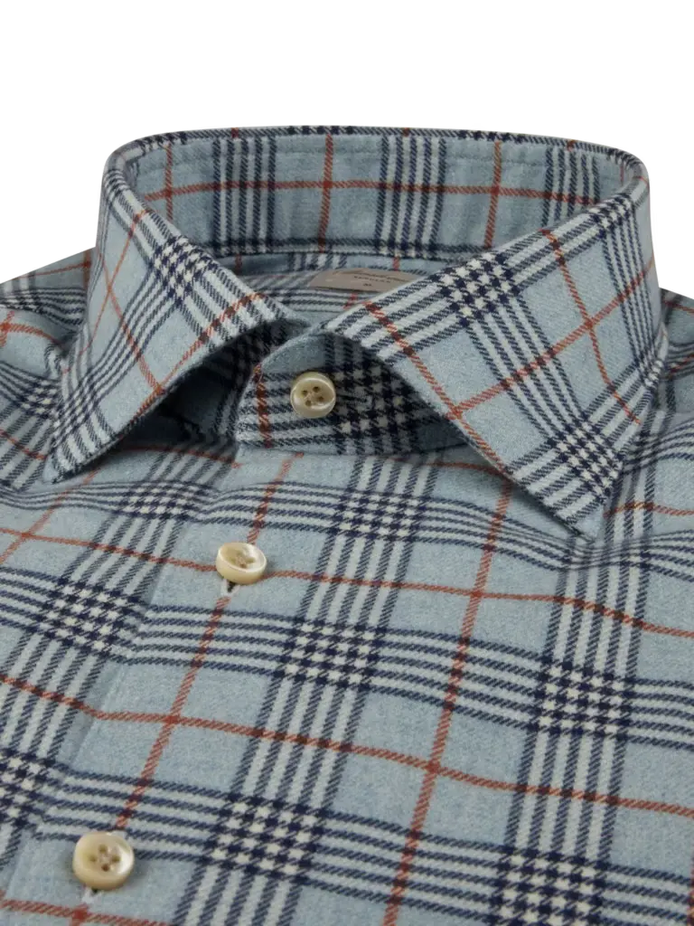 STENSTROMS BLUE CHECKED FLANNEL SHIRT