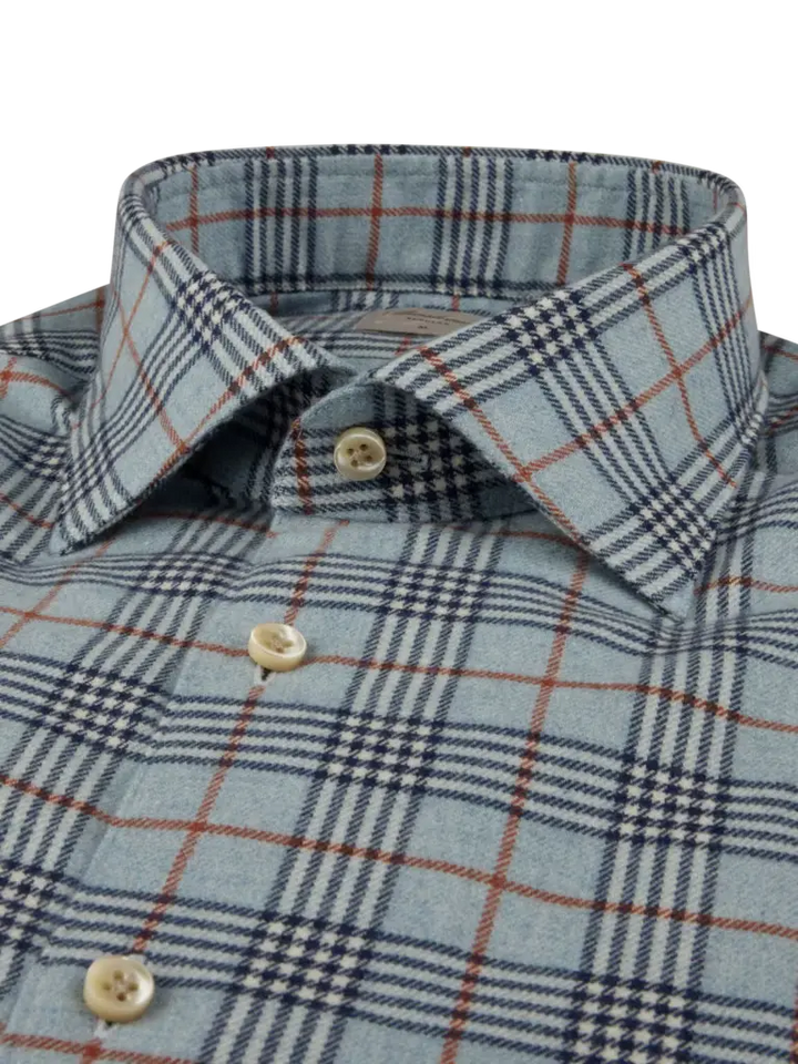 STENSTROMS BLUE CHECKED FLANNEL SHIRT