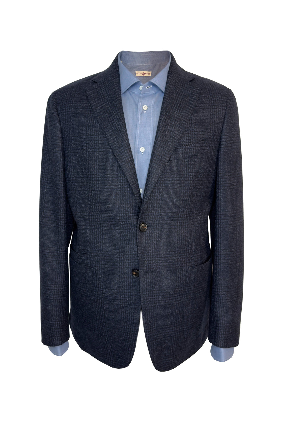 LUCIANO BARBERA NAVY PLAID JACKET