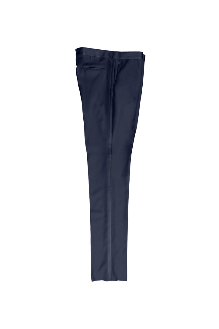Navy blue pants on a white background