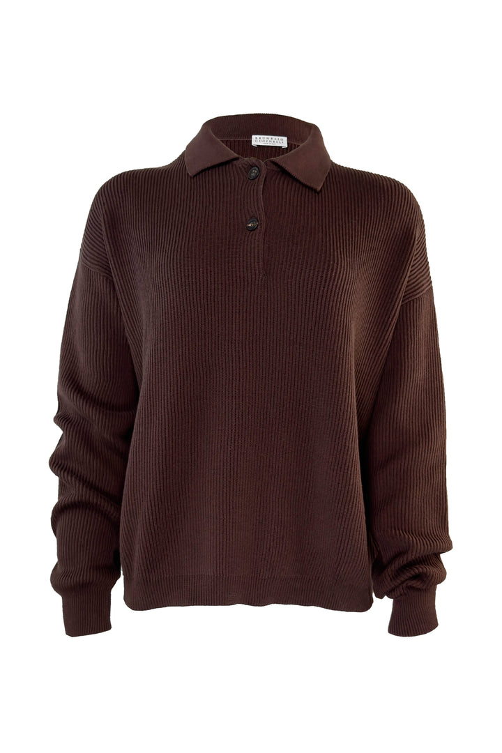 BRUNELLO CUCINELLI COTTON RIB POLO