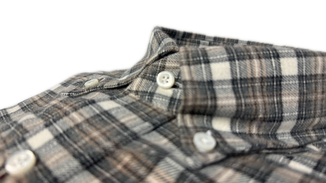LUCIANO BARBERA PLAID FLANNEL SHIRT