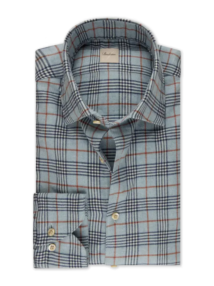 STENSTROMS BLUE CHECKED FLANNEL SHIRT