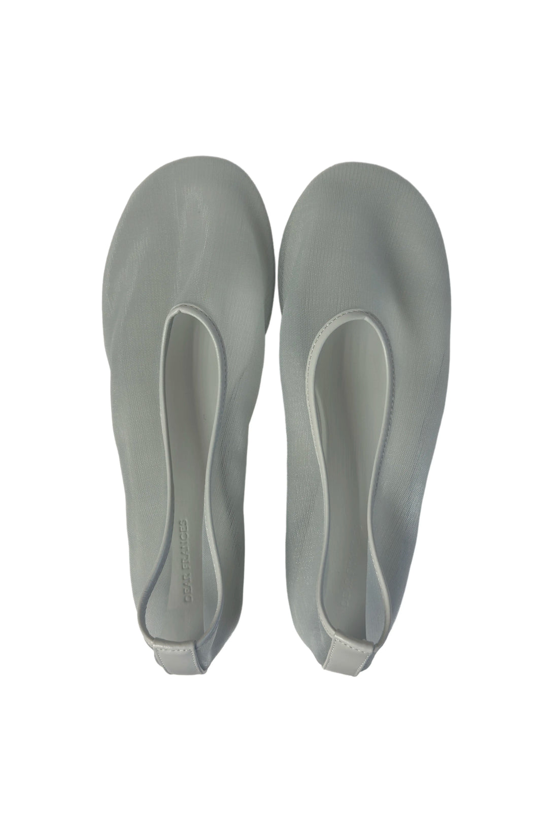 Pair of gray insoles on a white background