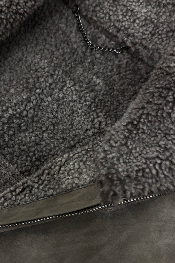 FIORONI SHEARLING SWEATER JACKET