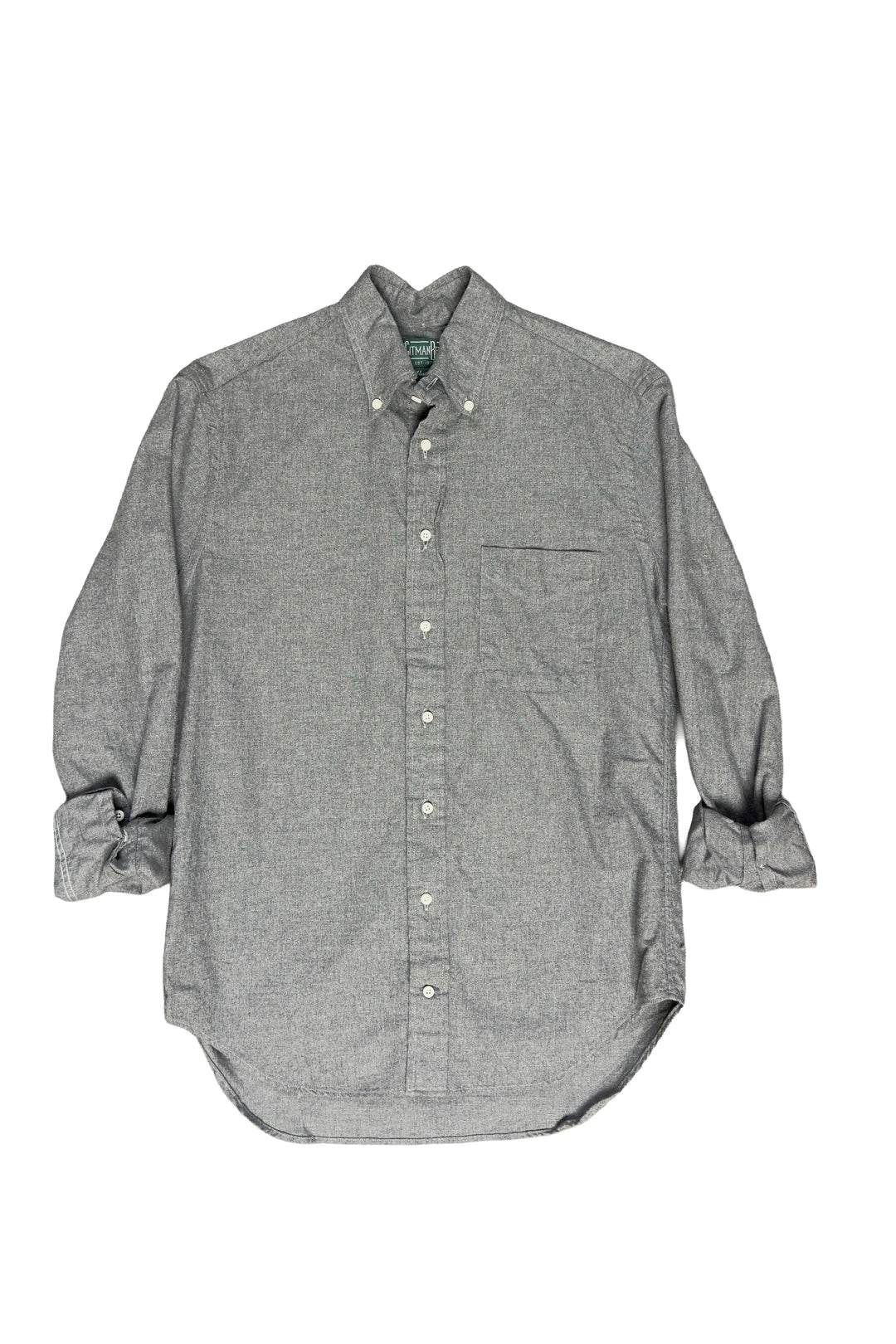 Gray checkered shirt on a white background