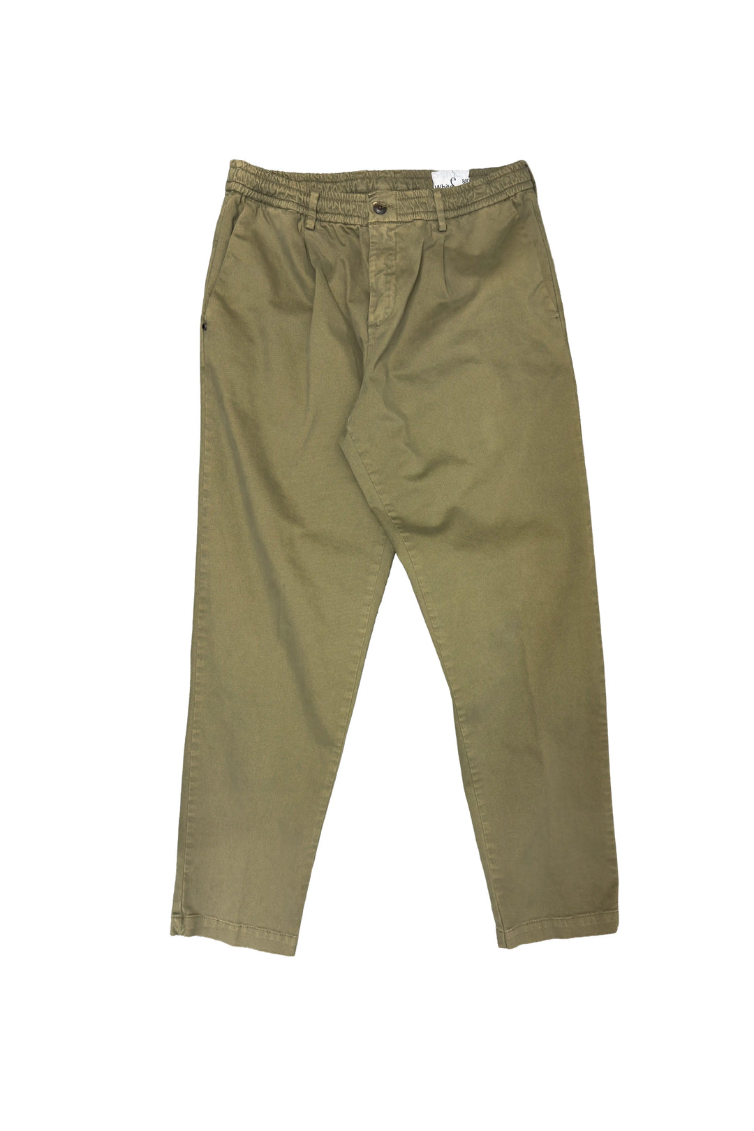 Olive green pants on a white background