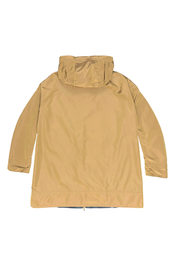Beige hooded jacket on a white background