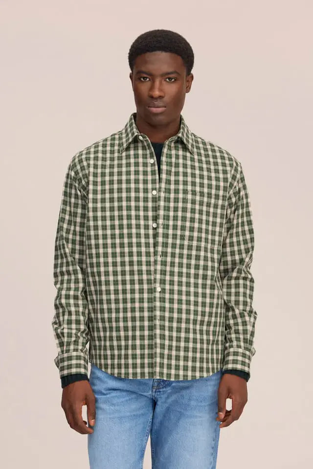 NN07 Deon 5465 Green Check Flannel Shirt, product image