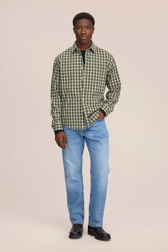 NN07 Deon 5465 Green Check Flannel Shirt, product image