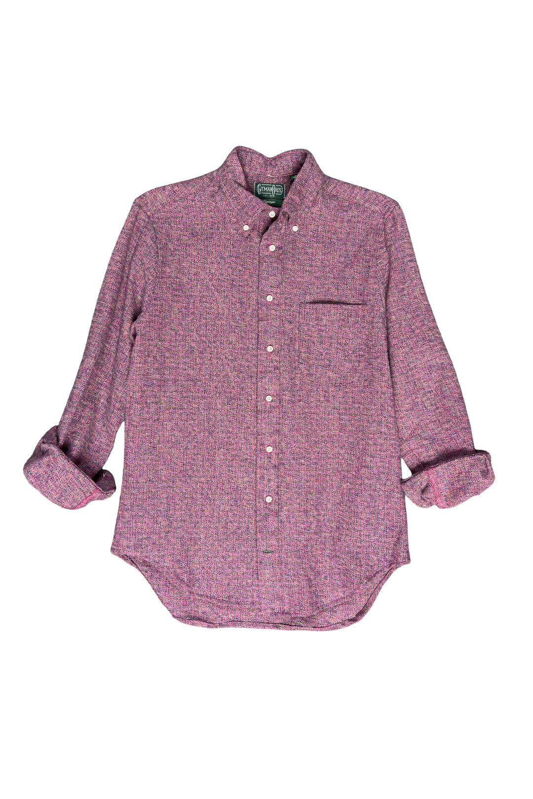 Purple flannel shirt on a white background