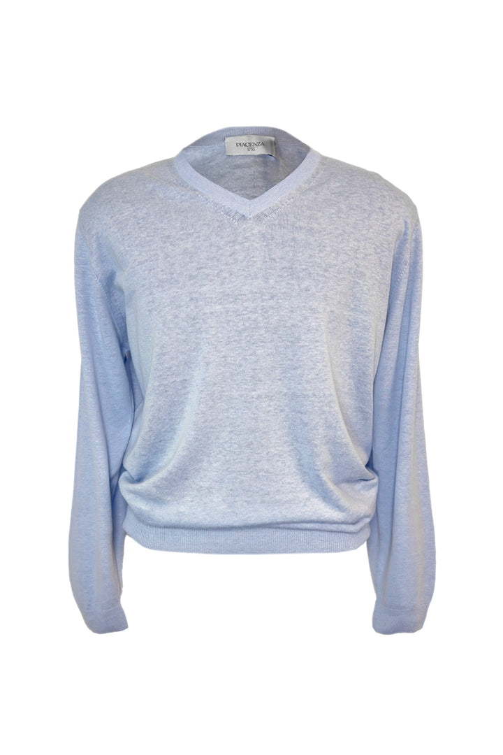Light blue sweater on a white background