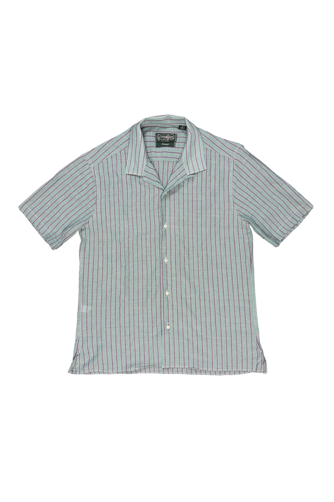 Striped short-sleeve shirt on a white background