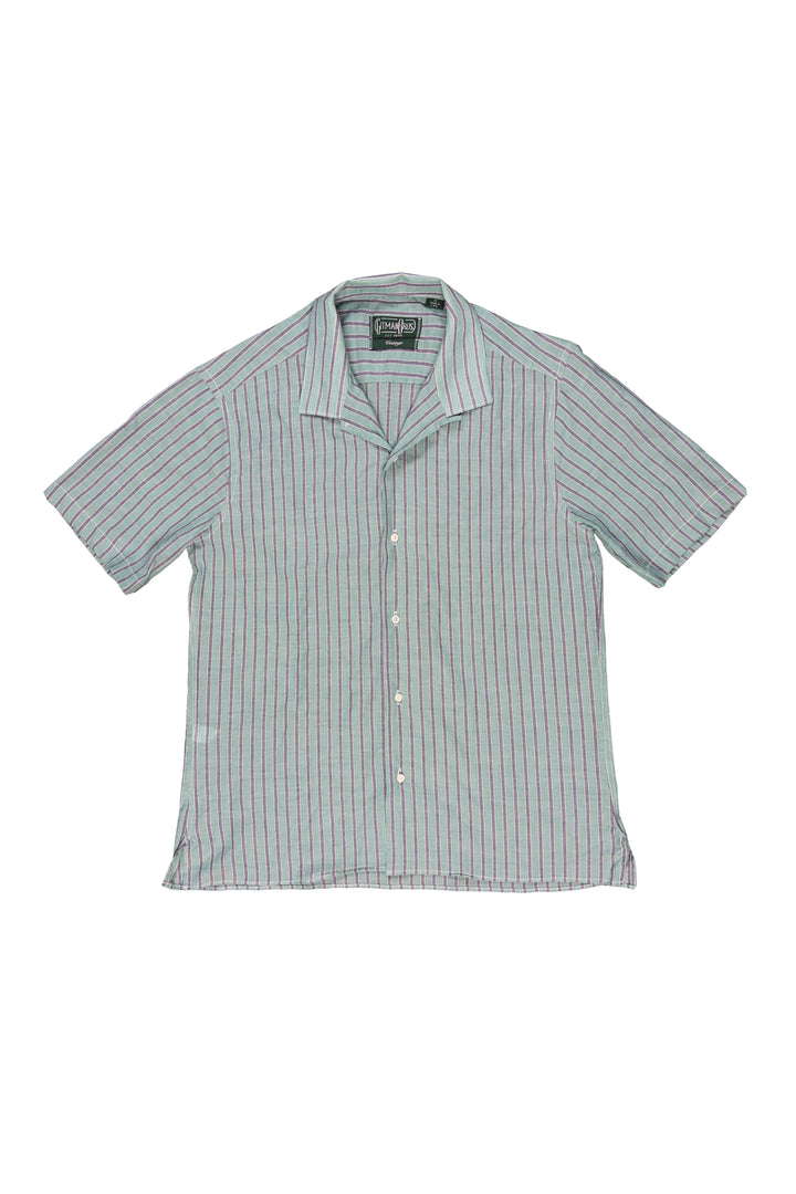Striped short-sleeve shirt on a white background