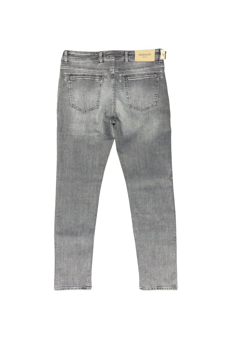 Gray jeans on a white background