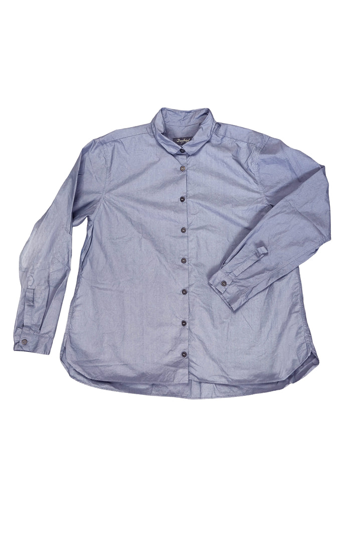 Light blue button-up shirt on a white background