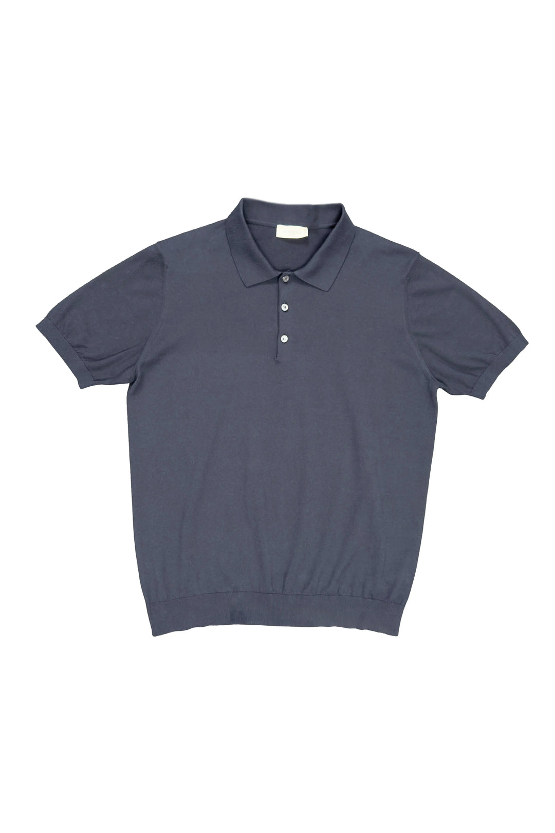 Dark blue polo shirt on a white background
