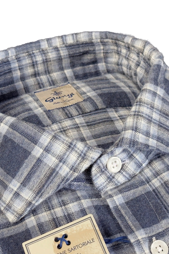 GIANGI NAVY GREY PLAID SHIRT