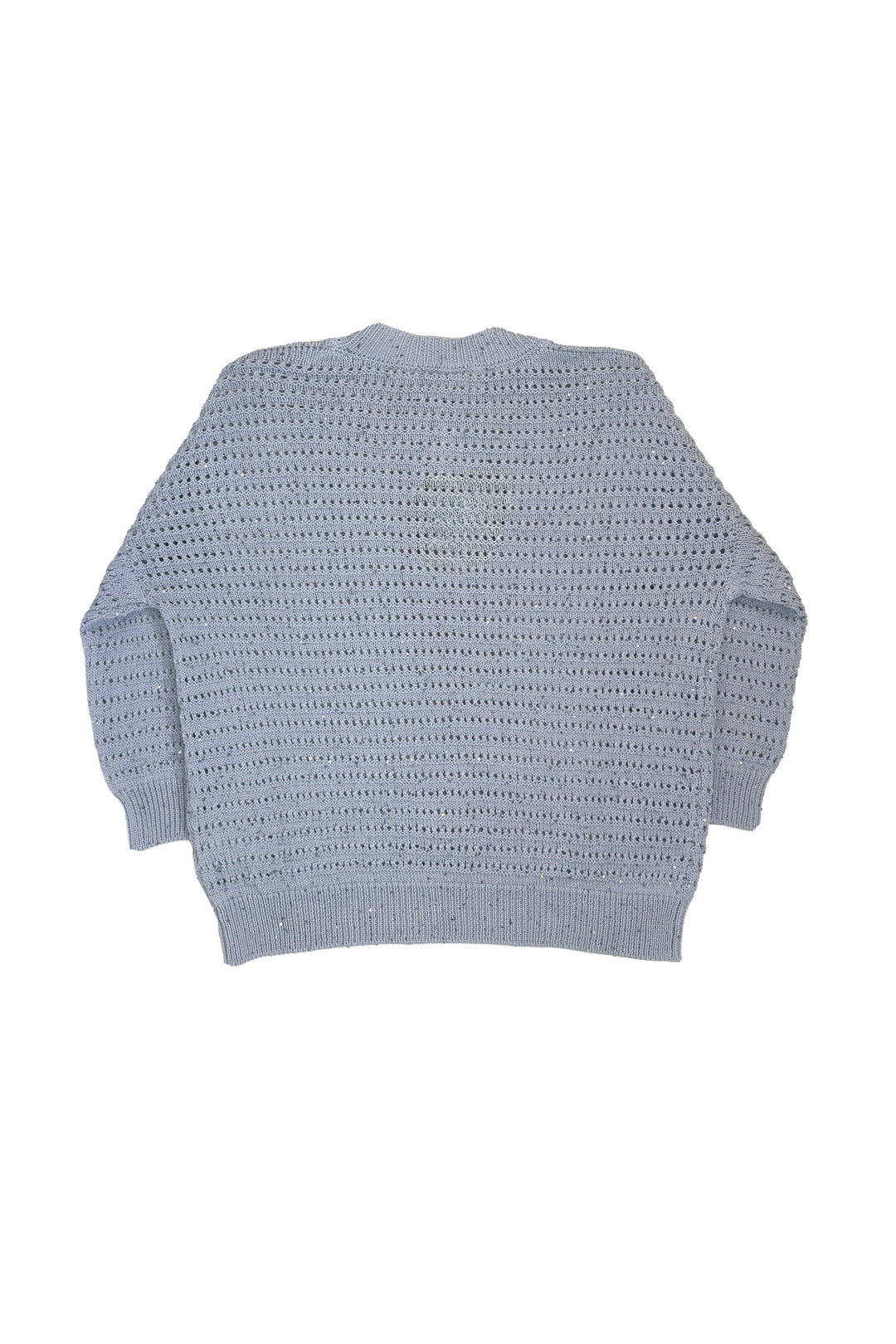 Light blue knitted sweater on a white background