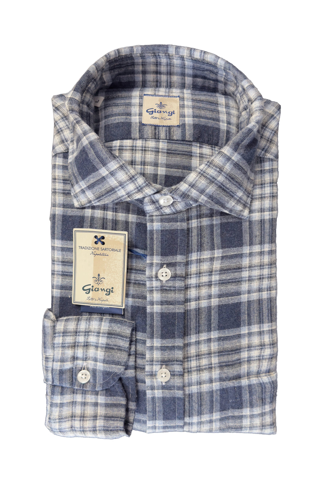 GIANGI NAVY GREY PLAID SHIRT