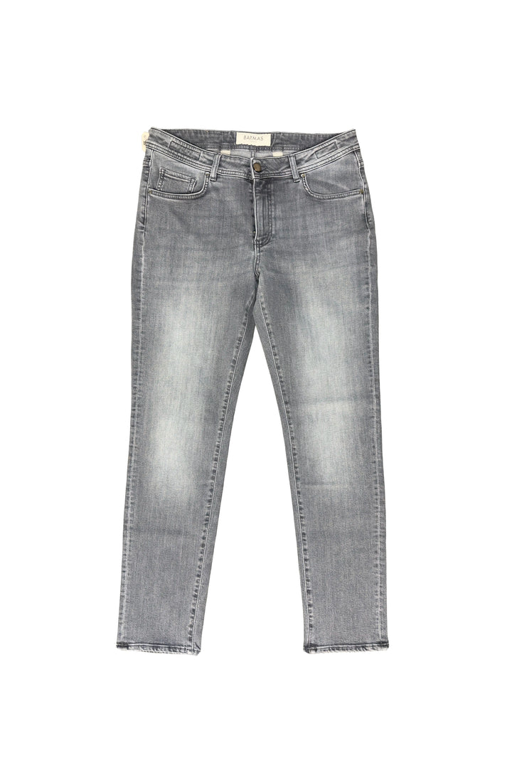Gray jeans on a white background