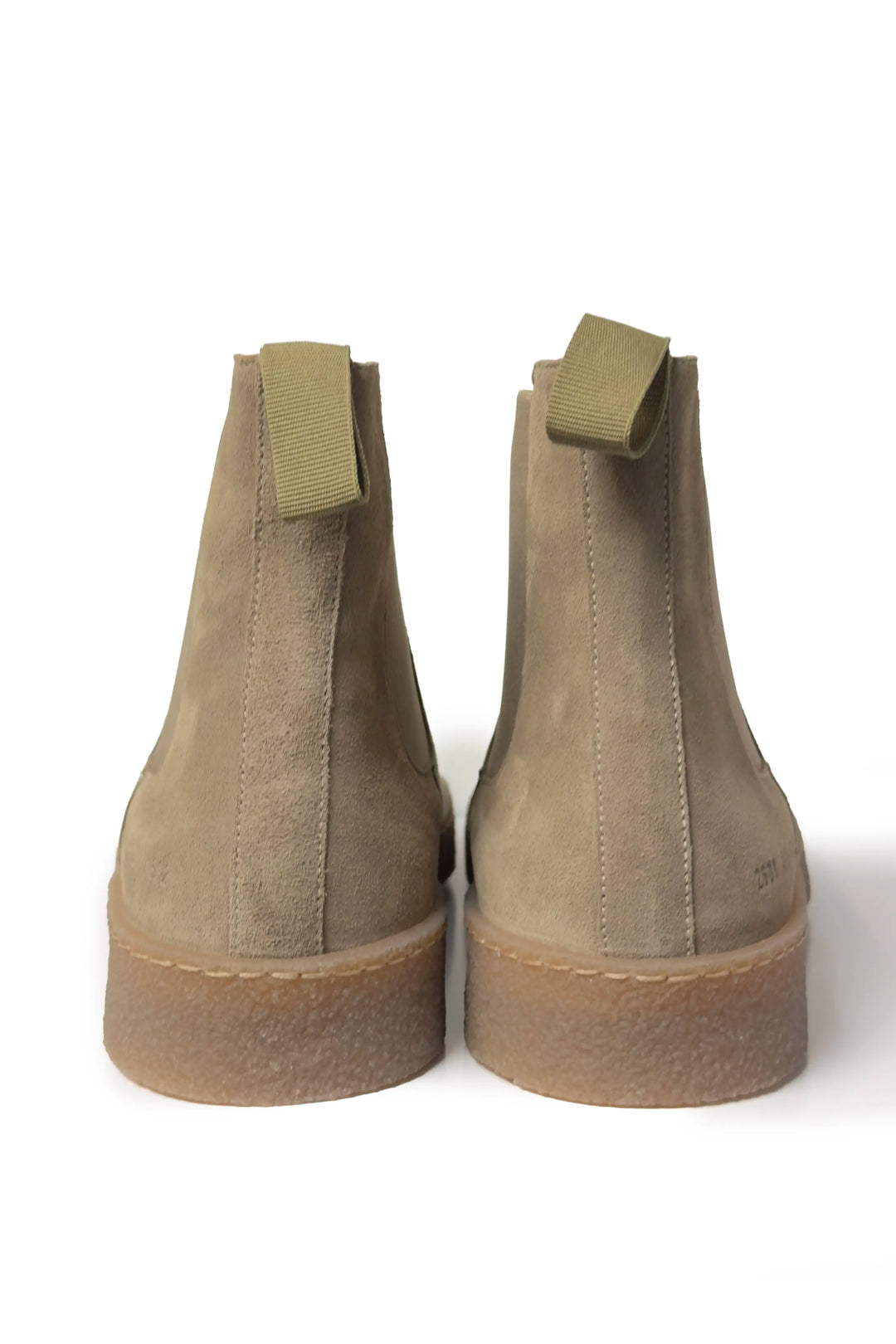 COMMON PROJECTS SUEDE CHELSEA BOOTS IN TAN