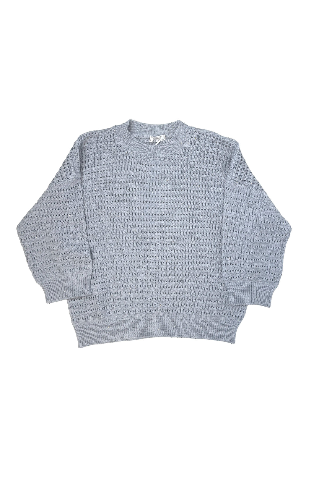 Light blue knitted sweater on a white background