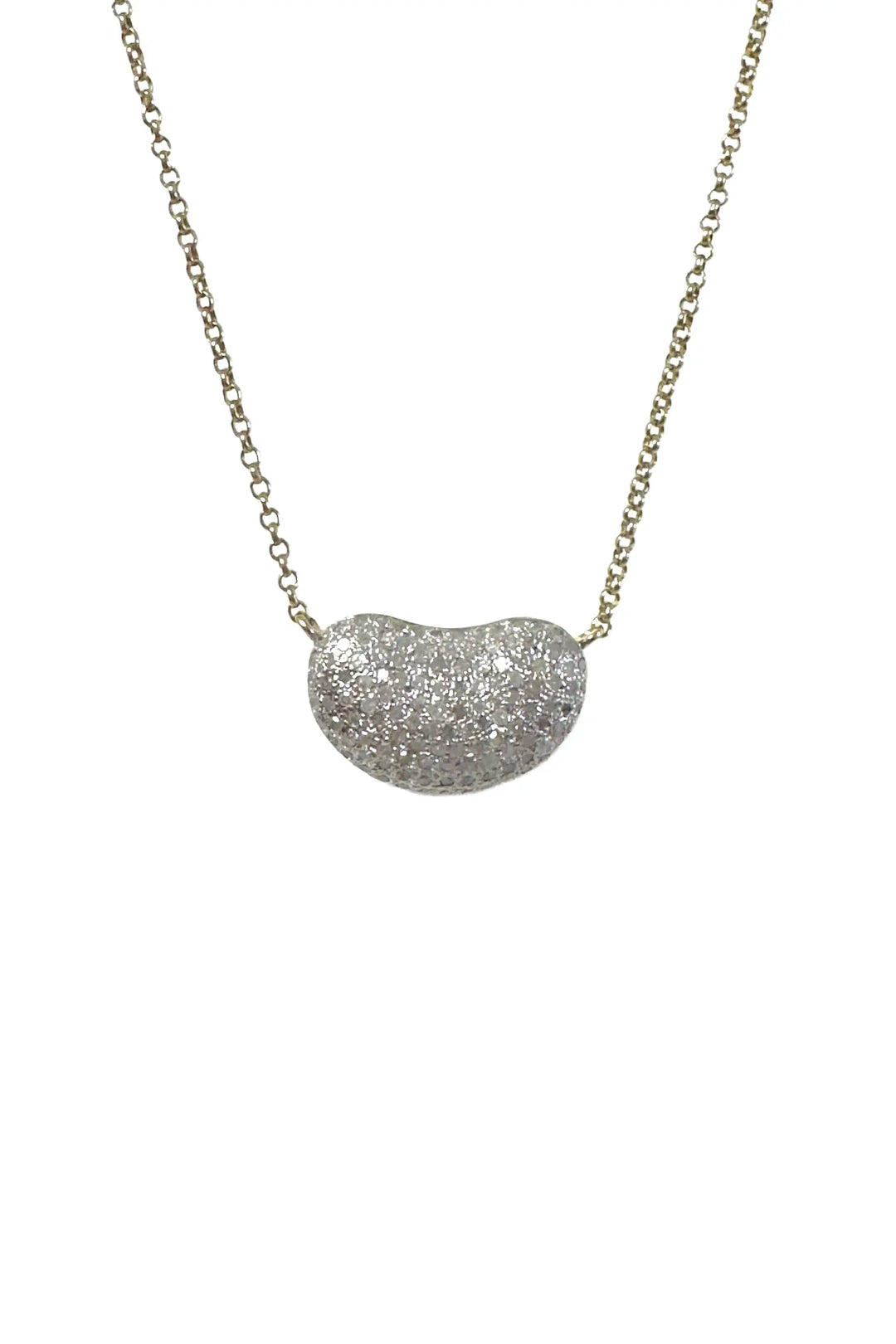 THE WOODS FINE JEWELRY PAVE BEAN NECKLACE