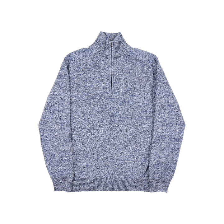 LUCIANO BARBERA BLUE 1/4 ZIP SWEATER