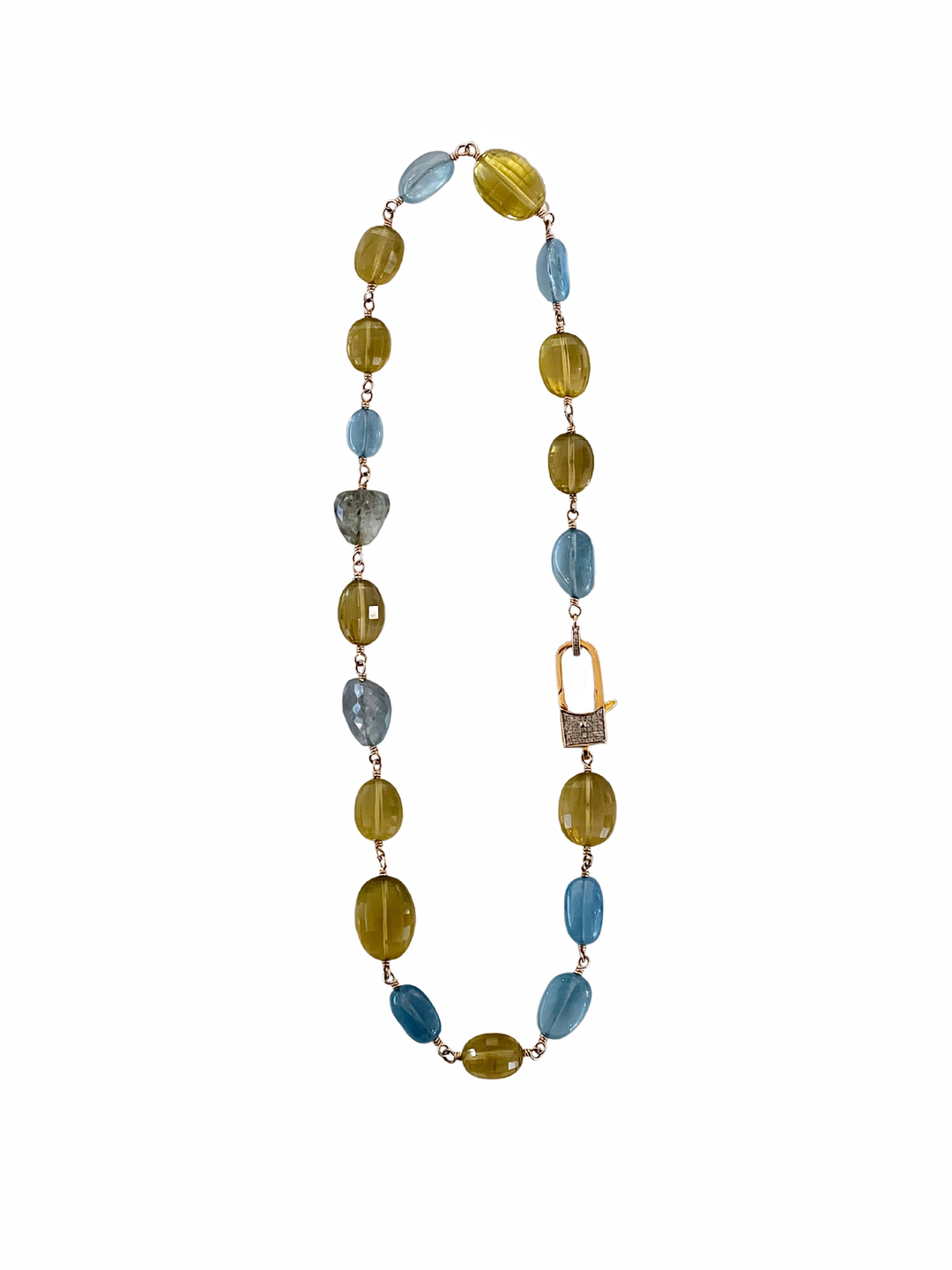 The Woods Fine Jewelry Citrine + Aquamarine Necklace