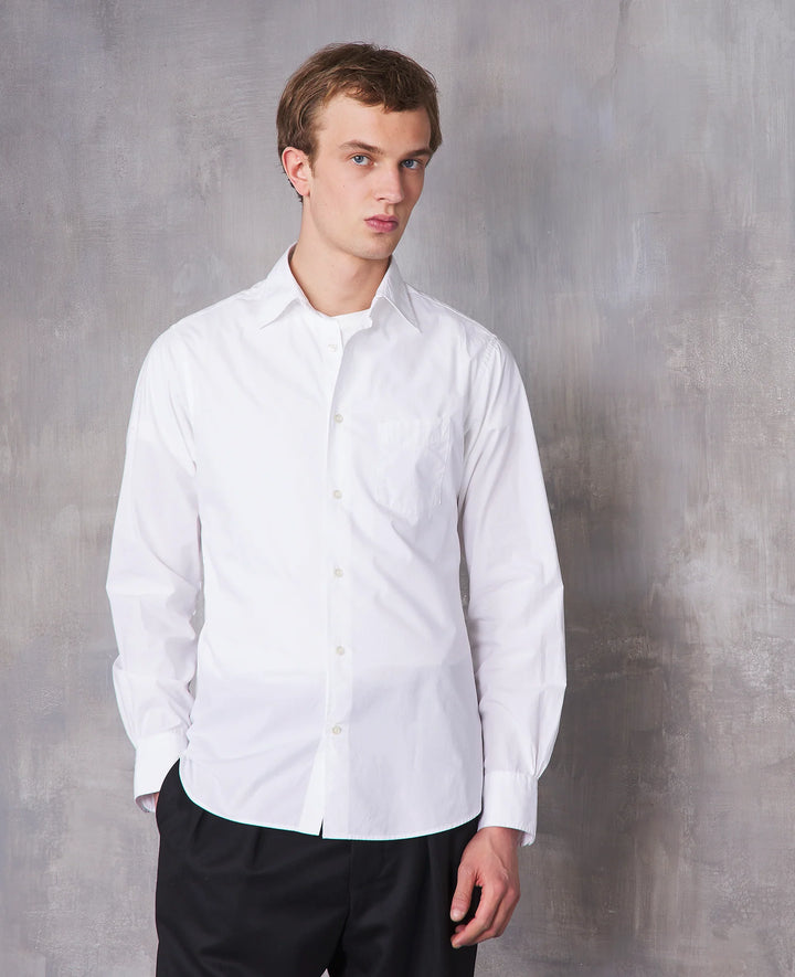 Officine Generale Arsene Shirt in Ecru Brushed Corduroy