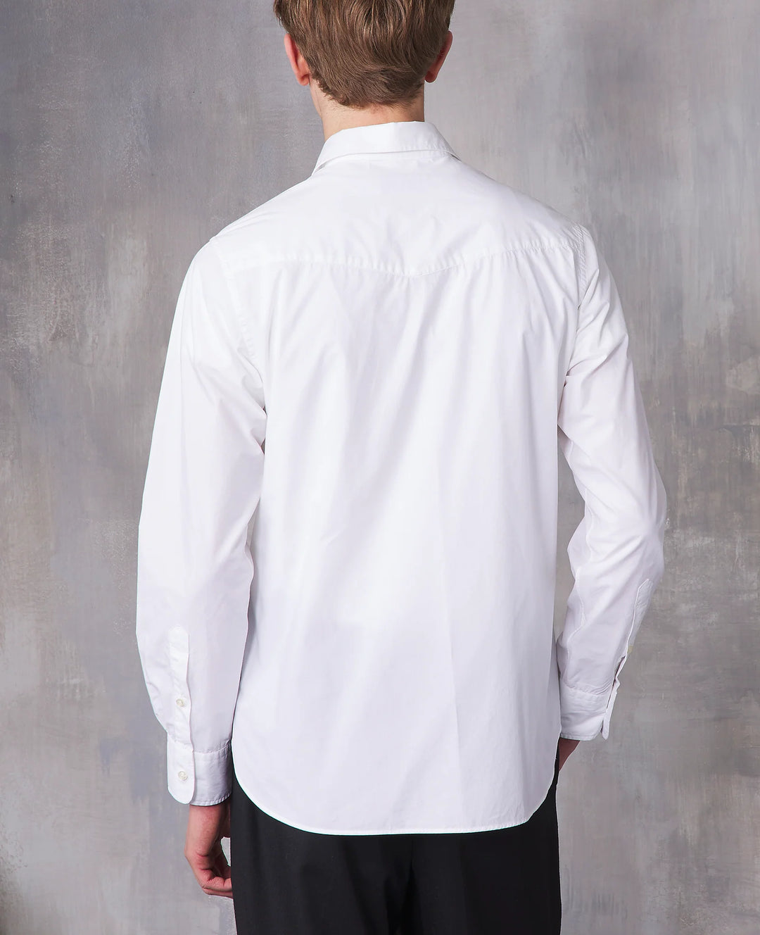 Officine Generale Arsene Shirt in Ecru Brushed Corduroy