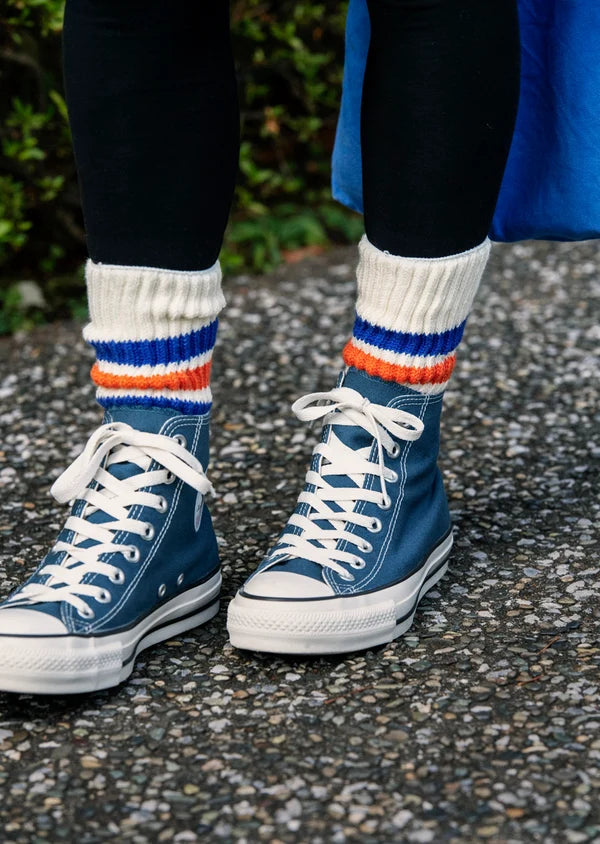 ROTOTO COARSE RIBBED OLDSCHOOL CREW SOCKS